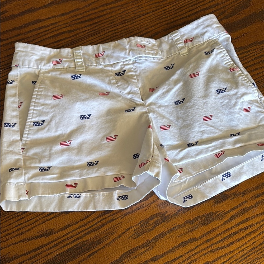 Vineyard Vines White and Red Bermuda Shorts Nautical Style
